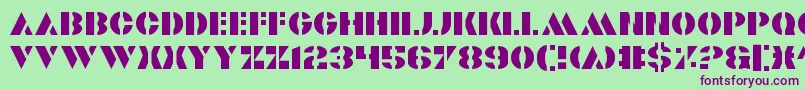 Valiant Font – Purple Fonts on Green Background