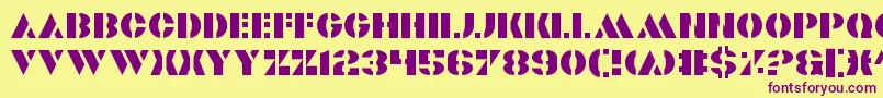 Valiant Font – Purple Fonts on Yellow Background