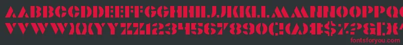 フォントValiant – 黒い背景に赤い文字