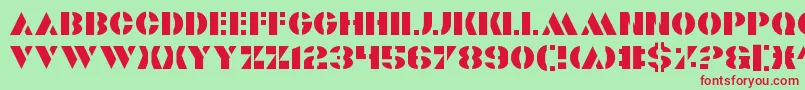 Valiant Font – Red Fonts on Green Background