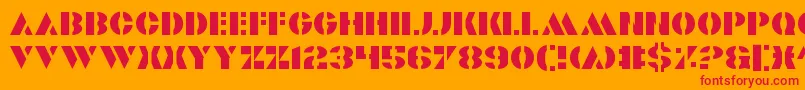 Valiant Font – Red Fonts on Orange Background