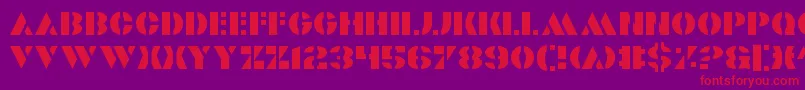 フォントValiant – 紫の背景に赤い文字