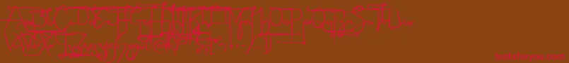 Sculptors Font – Red Fonts on Brown Background