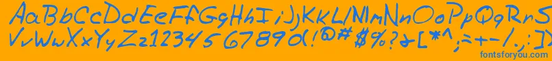 RiggsRegular Font – Blue Fonts on Orange Background