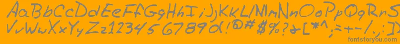 RiggsRegular-Schriftart – Graue Schriften auf orangefarbenem Hintergrund