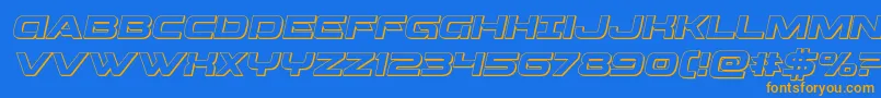 Beamweapon3Dital Font – Orange Fonts on Blue Background