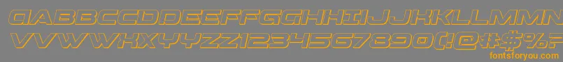 Beamweapon3Dital-fontti – oranssit fontit harmaalla taustalla