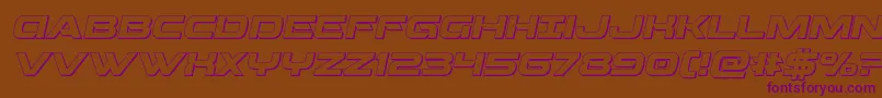 Beamweapon3Dital Font – Purple Fonts on Brown Background
