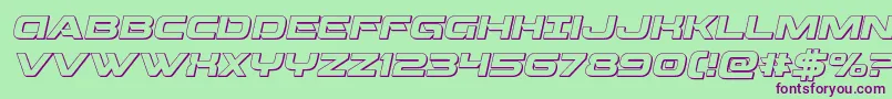Beamweapon3Dital Font – Purple Fonts on Green Background