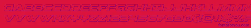 Beamweapon3Dital-fontti – violetit fontit punaisella taustalla