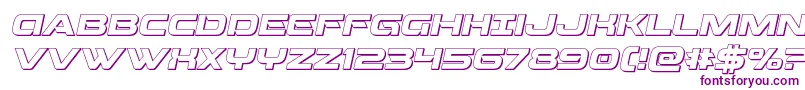 Beamweapon3Dital-Schriftart – Violette Schriften auf weißem Hintergrund