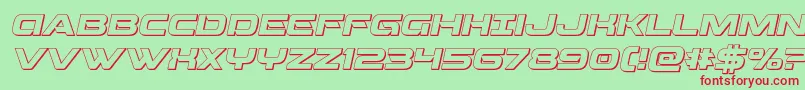 Beamweapon3Dital Font – Red Fonts on Green Background