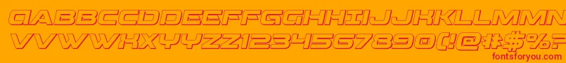 Шрифт Beamweapon3Dital – красные шрифты на оранжевом фоне