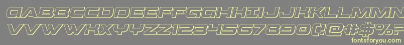 Czcionka Beamweapon3Dital – żółte czcionki na szarym tle
