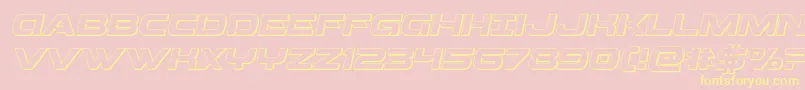 Beamweapon3Dital Font – Yellow Fonts on Pink Background