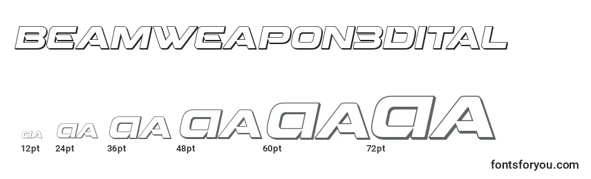 Beamweapon3Dital Font Sizes
