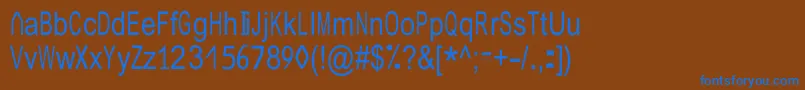 フォントJuliasoftSpecialFontN4 – 茶色の背景に青い文字
