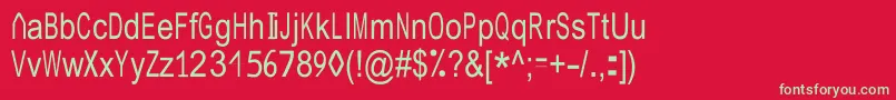 フォントJuliasoftSpecialFontN4 – 赤い背景に緑の文字