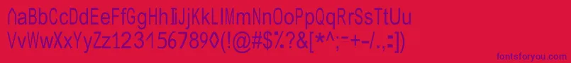 Czcionka JuliasoftSpecialFontN4 – fioletowe czcionki na czerwonym tle