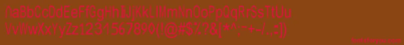 フォントJuliasoftSpecialFontN4 – 赤い文字が茶色の背景にあります。