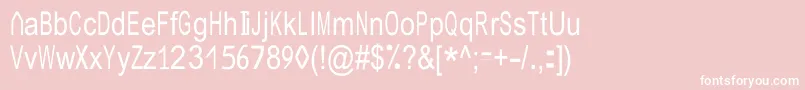 JuliasoftSpecialFontN4-fontti – valkoiset fontit vaaleanpunaisella taustalla