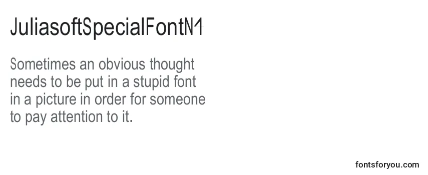 Review of the JuliasoftSpecialFontN4 Font