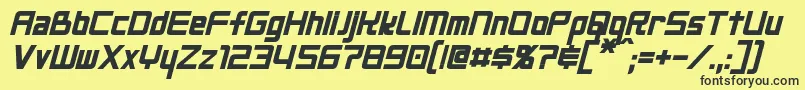 NeoGenBoldItalic Font – Black Fonts on Yellow Background