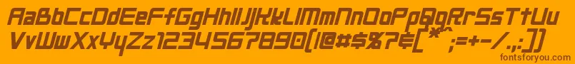 NeoGenBoldItalic Font – Brown Fonts on Orange Background