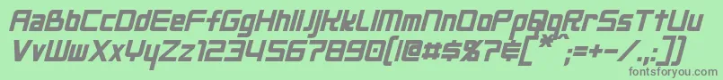 NeoGenBoldItalic Font – Gray Fonts on Green Background