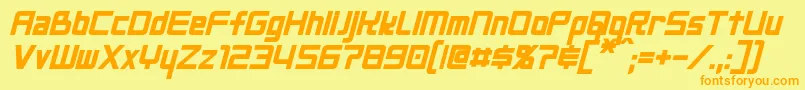 NeoGenBoldItalic Font – Orange Fonts on Yellow Background