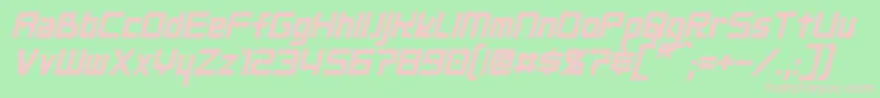 NeoGenBoldItalic Font – Pink Fonts on Green Background