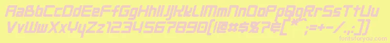 NeoGenBoldItalic Font – Pink Fonts on Yellow Background