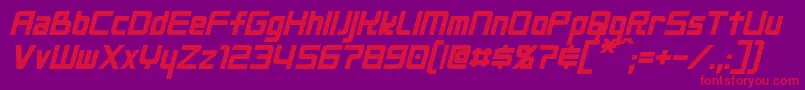 NeoGenBoldItalic Font – Red Fonts on Purple Background