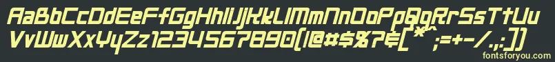 NeoGenBoldItalic Font – Yellow Fonts on Black Background