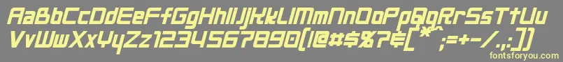 NeoGenBoldItalic Font – Yellow Fonts on Gray Background