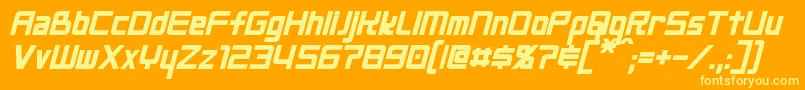 NeoGenBoldItalic Font – Yellow Fonts on Orange Background