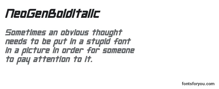Review of the NeoGenBoldItalic Font