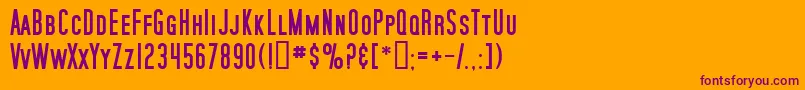 SfMoviePosterBold Font – Purple Fonts on Orange Background