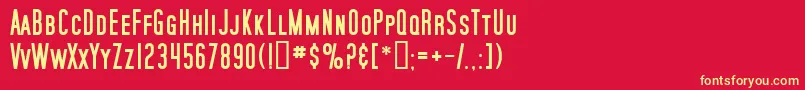 SfMoviePosterBold Font – Yellow Fonts on Red Background