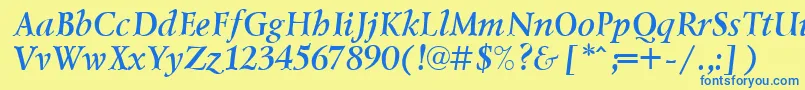 Lzr66C Font – Blue Fonts on Yellow Background