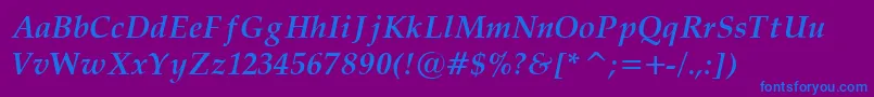 Palat33 Font – Blue Fonts on Purple Background