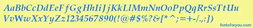 Palat33 Font – Blue Fonts on Yellow Background