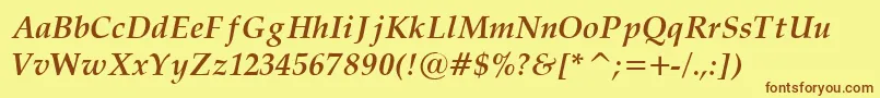 Palat33 Font – Brown Fonts on Yellow Background