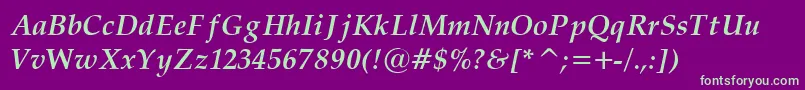 Palat33 Font – Green Fonts on Purple Background