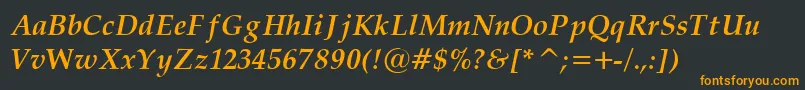 Palat33 Font – Orange Fonts on Black Background