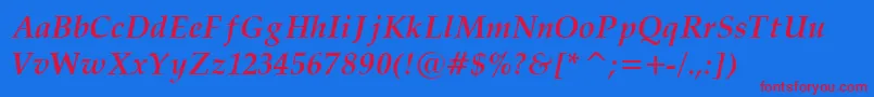 Palat33 Font – Red Fonts on Blue Background