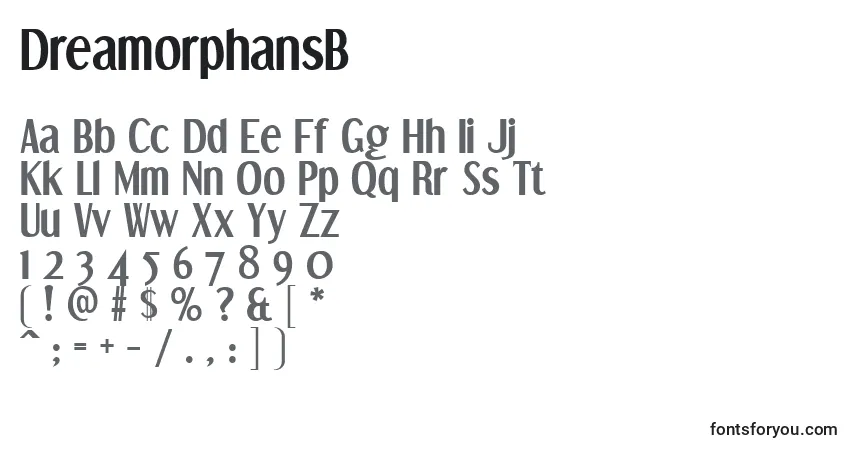 Fuente DreamorphansB - alfabeto, números, caracteres especiales