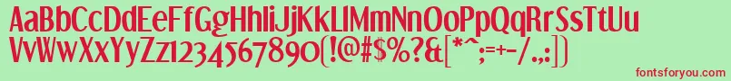DreamorphansB Font – Red Fonts on Green Background