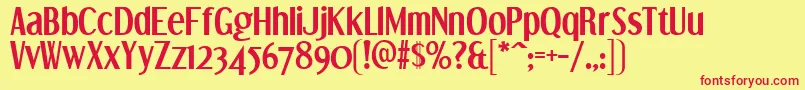 DreamorphansB Font – Red Fonts on Yellow Background