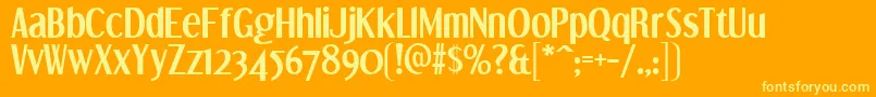 Czcionka DreamorphansB – żółte czcionki na pomarańczowym tle